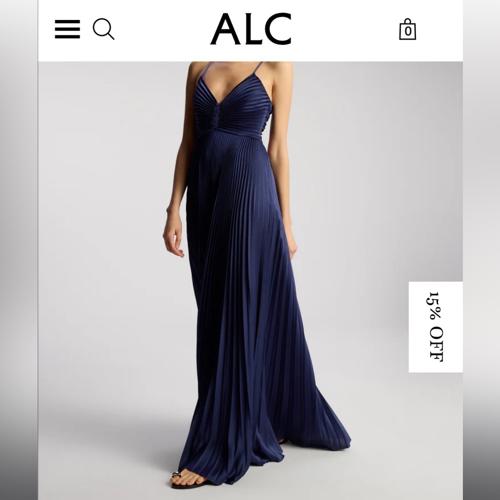 A.L.C. Ares Satin Pleated Dress